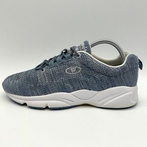 Propet Stability Walker Shoes Womens 9 Blue Grey Knit‎ Athletic Sneaker WAA072M